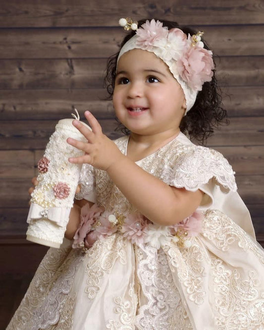 Traditional baptism gown sleeveless ribbon 2p – Lilileyba